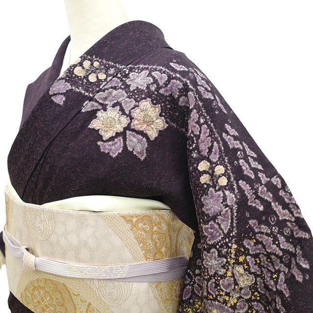 【未使用品】正絹　上質な訪問着　金駒　濃い紫系　袷 楽天市場】【新古品】 本場大島紬 訪問着 着物 大島紬 袷 染大島 未