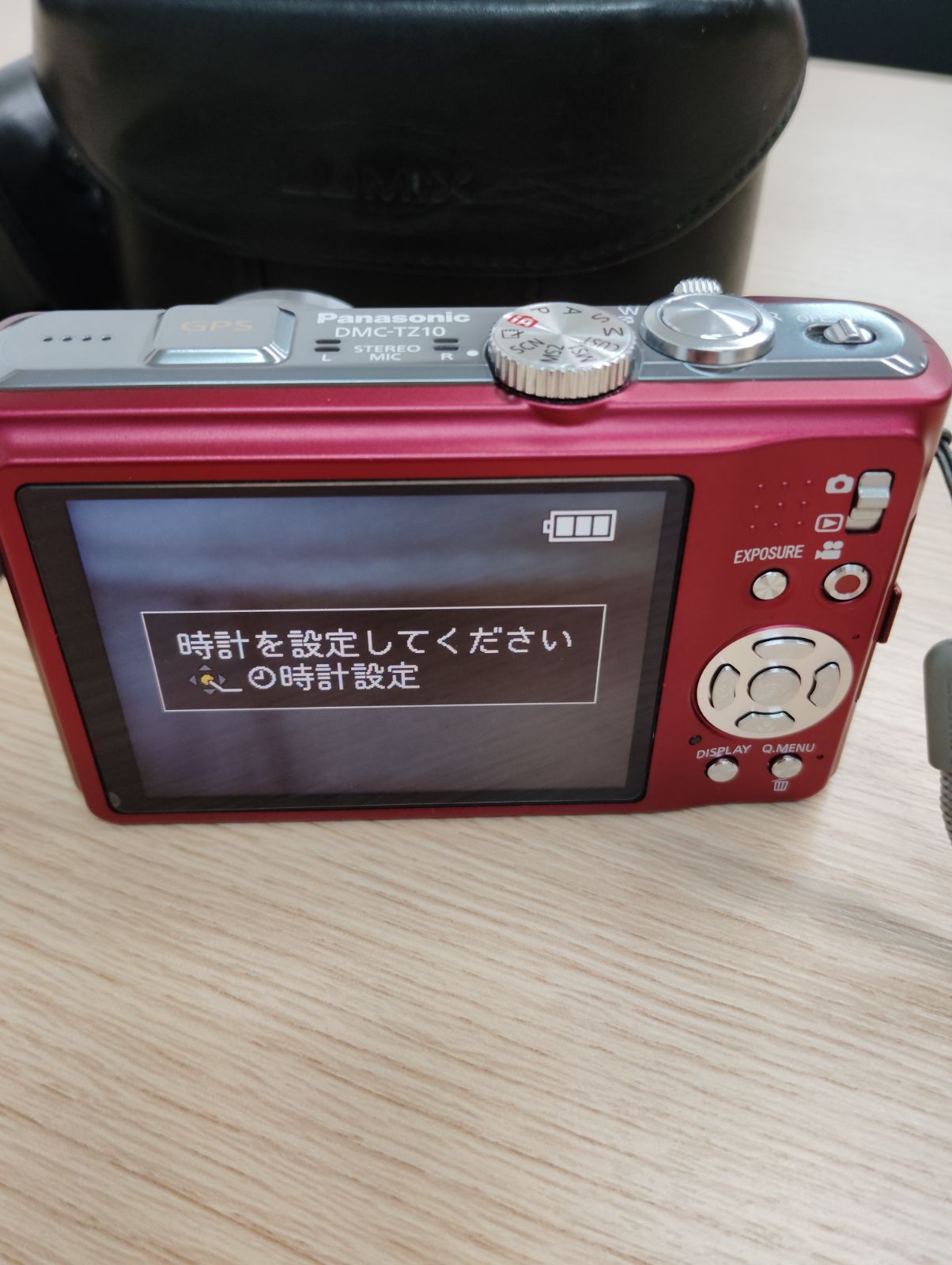 動作 済 Panasonic LUMIX DMC-TZ10 バッテリー2つ カバー付き ワインレッド