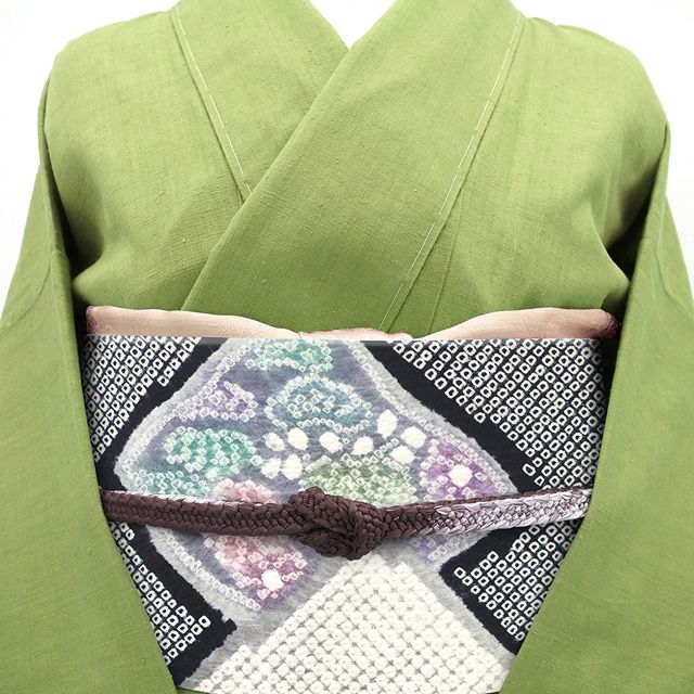  名古屋帯 藤娘きぬたや 絞り 総絞り 正絹 九寸 黒 グレー 松竹梅 桐 菊 花 きぬたや絞り カジュアル 春 秋 冬 なごや帯 九寸名古屋帯 仕立て上がり みやがわ sb 54744 名古屋帯 帯