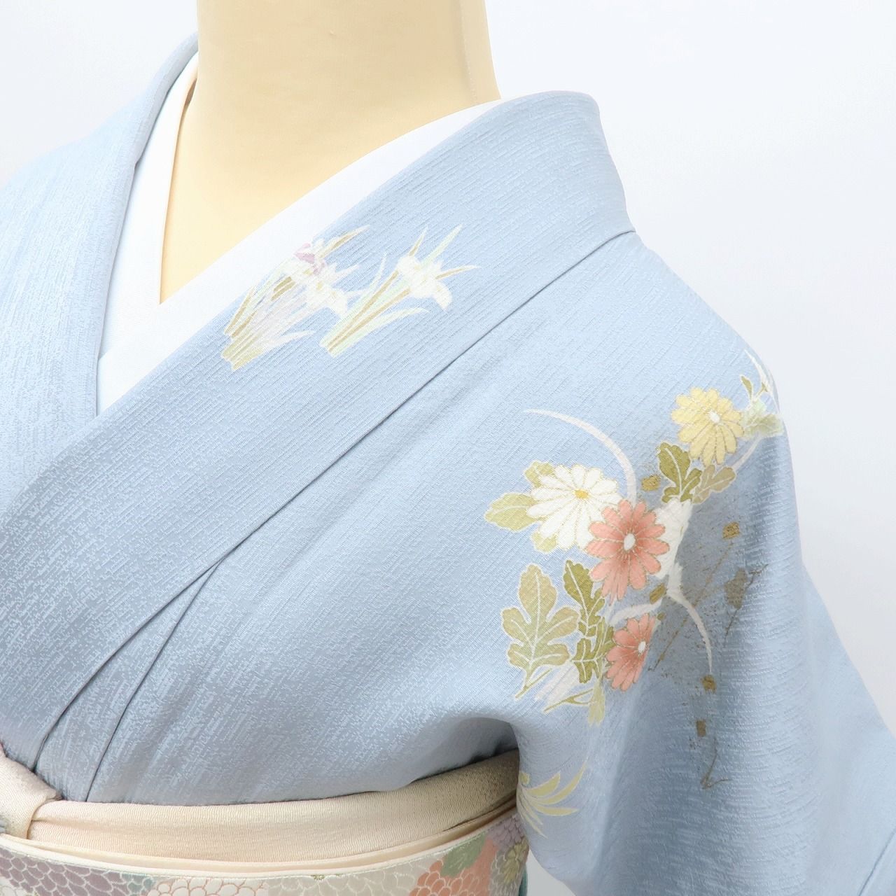 百華❀Y3994◇正絹 金駒刺繡 トールサイズ 牡丹 梅 菊 訪問着 着物