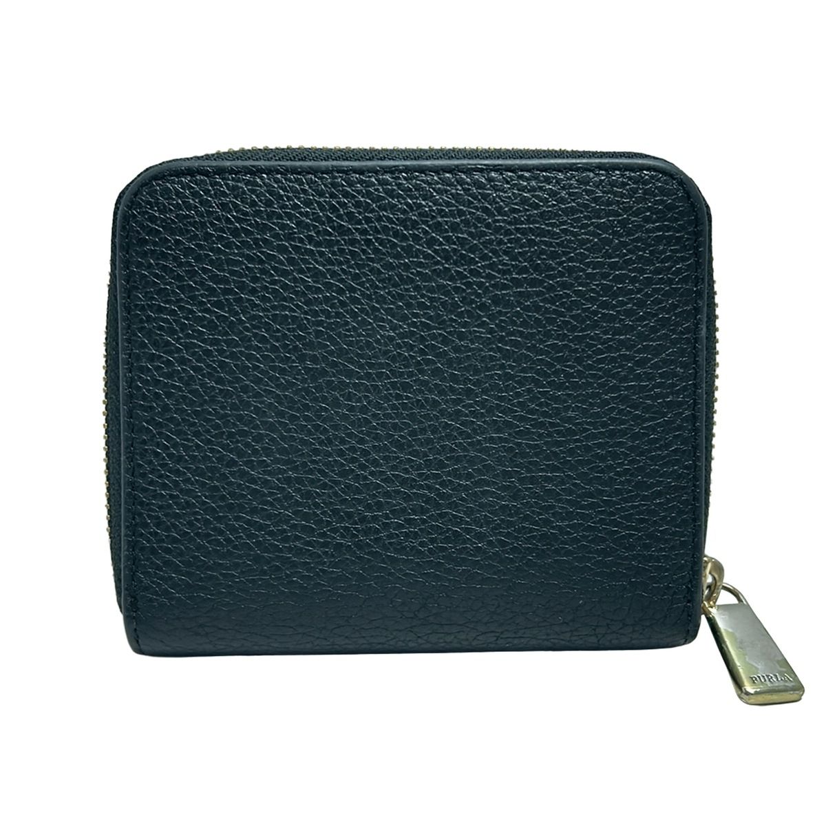 FURLA フルラ 2つ折り財布 - 黒 ラウンドファスナー レザー