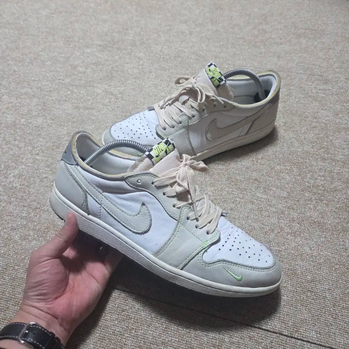 280 ナイキ エア ジョーダン 1 ロー 白 グリーン
