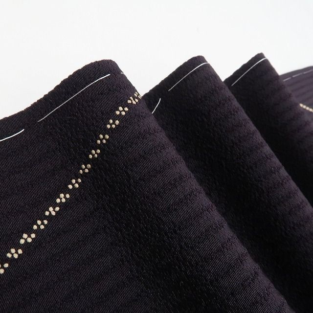 ❁tomihisa❁ 越後印伝 着物 正絹 仕付け糸付 トールサイズ 漆の艶映える上質な洒落感 小紋 7148