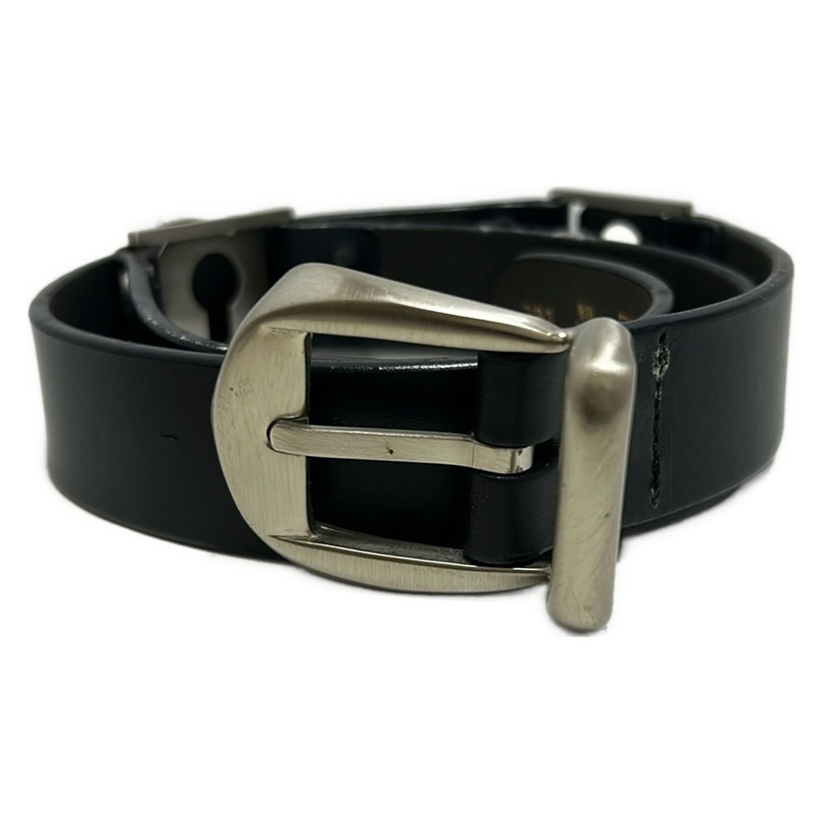 GIANNIVERSACE ジャンニヴェルサーチ ベルト 80 32 - 黒×シルバー レザー