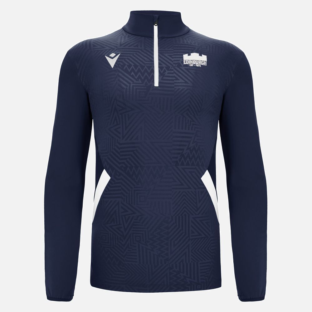 マクロン ラグビー エディン 2025 2026 1 4 ジップ トレーニング トップ 紺 ネイビー 公式モデル 日本未発売