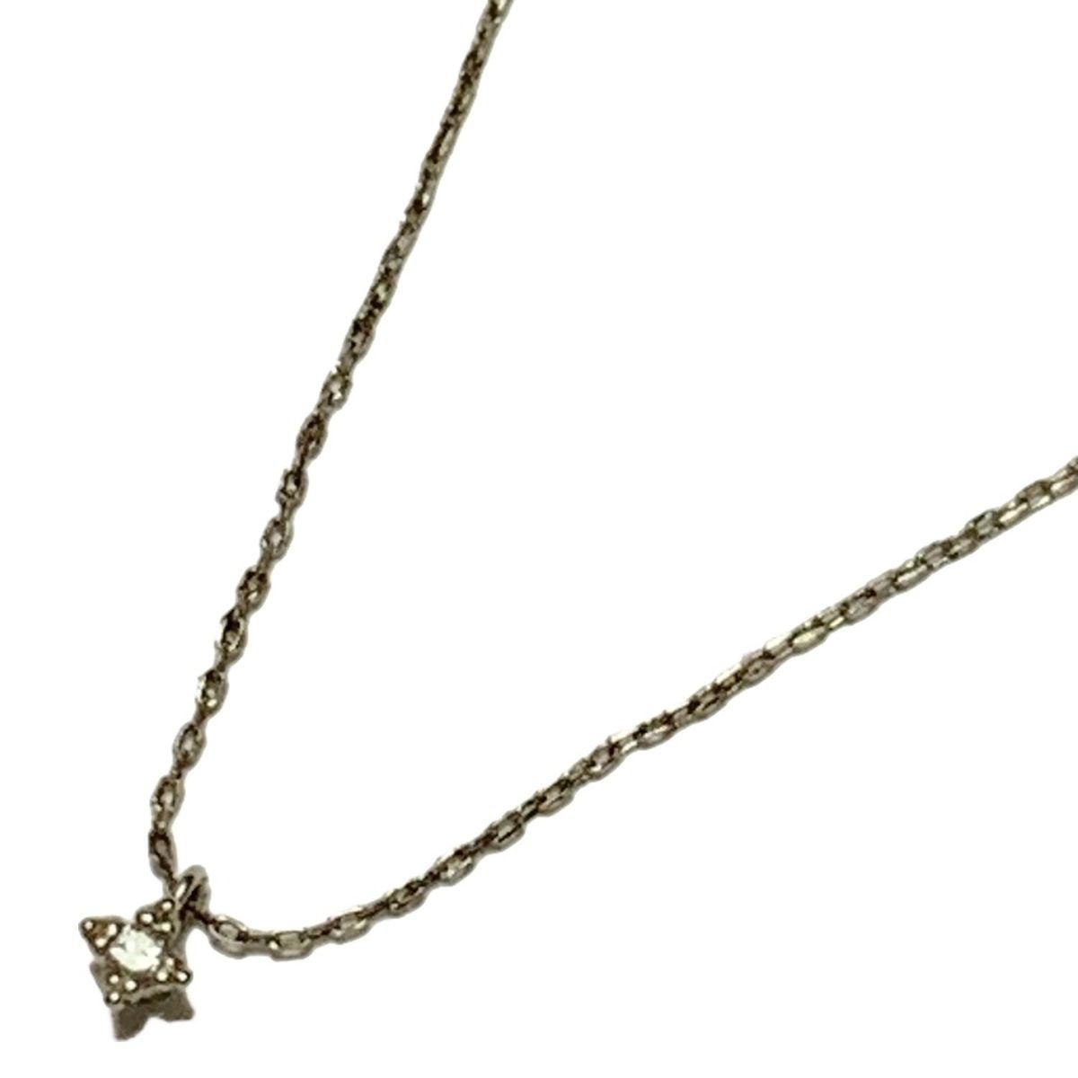 canal4℃ カナルヨンドシー ネックレス - K10WG×ダイヤモンド 1Pダイヤ ダイヤ約0.01カラット