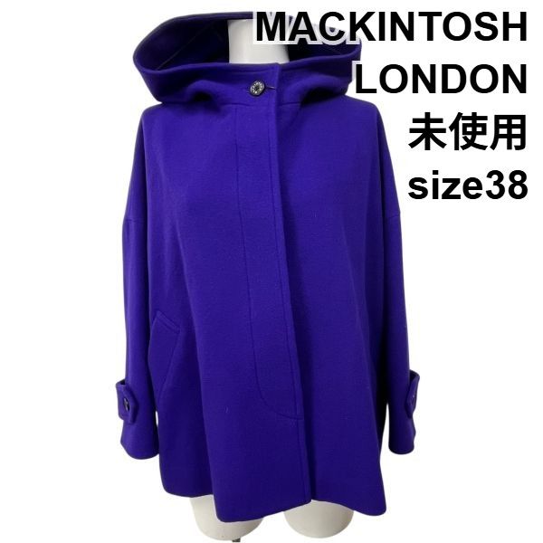 マッキントッシュ LONDON アウター ウールコート 長袖 フード パープル 紫 毛90％ 38 M 9号 レディース S 5 X 305