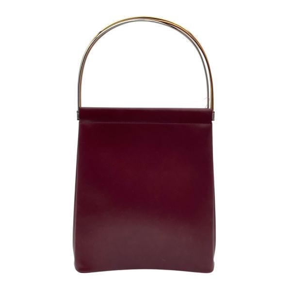 カルティエ Cartier トリニティ Trinity ハンドバッグ アコーディオンバッグ ヴィンテージ ボルドー レザー レディース 5E293