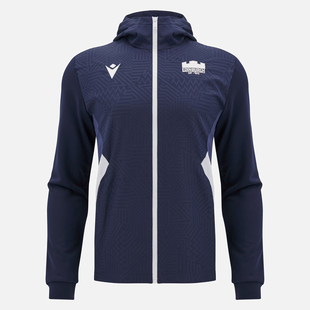マクロン ラグビー エディンバラ 2025 2025 ウォームアップ アンセム ジャケット 紺 ネイビー 白 ホワイト 公式モデル 日本未発売