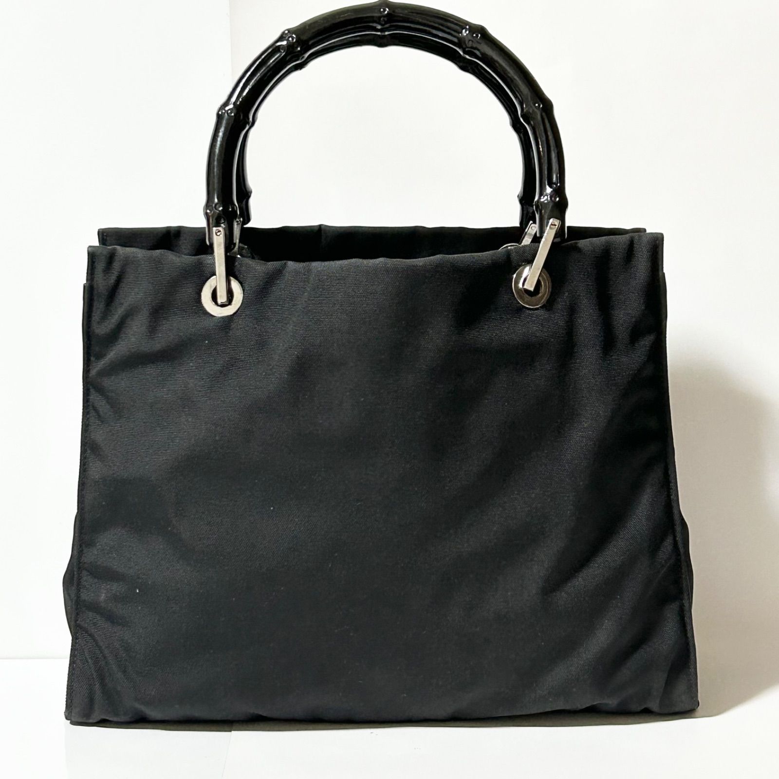  GUCCI グッチ バンブー ハンドバッグ 002-1016 ナイロン ブラック c ハンドバッグ バッグ