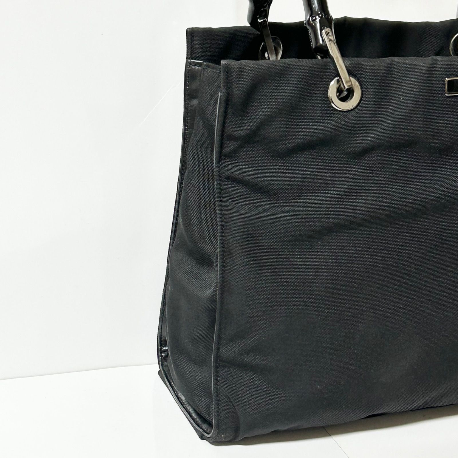 GUCCI グッチ バンブー ハンドバッグ 002-1016 ナイロン ブラック 0059471013c