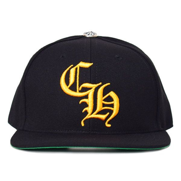 クロムハーツ 帽子 キャップ CHROME HEARTS 6パネル オン フィールド ベースボール ハット クロス ボタン ワンポイント ロゴ キャップ 帽子 ブラック×グリーン 304209581BLKOSZ00K