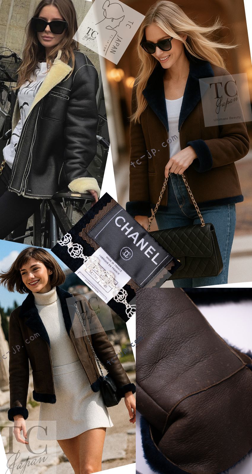 本物 シャネル ヴィンテージ ムートン レザー ノーカラー ジャケット 40 シャネル ジャケット CHANEL やわらかしっとり 軽くて楽ちん