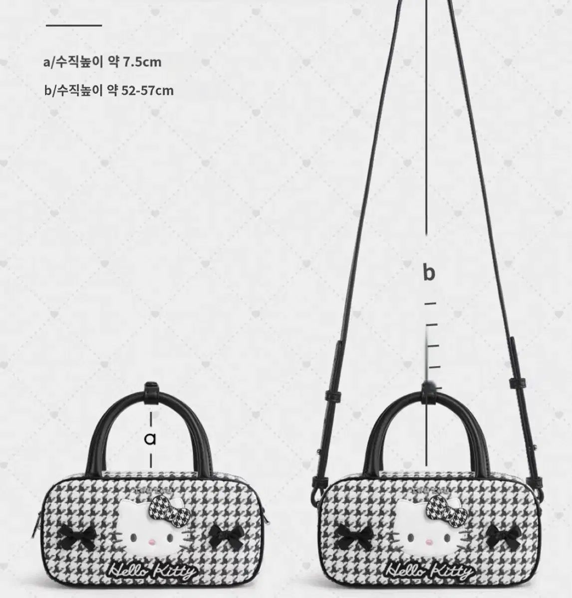  TOUTOU X HELLOKITTY コラボ ハローキティバッグ ハウンドトゥース トートバッグ メッセンジャーバッグ ショルダーバッグ