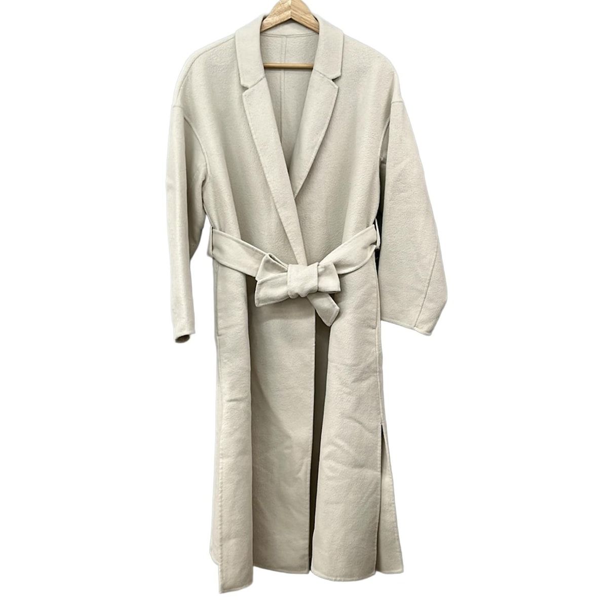 PLS T PLST プラステ コート サイズM レディース - アイボリー 長袖 ベルト付き 冬