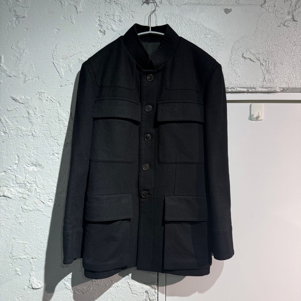 Yves Saint Laurent rive gauche イヴサンローラン リヴゴーシュ Wool Military Jacket ウール ミリタリージャケット ブラック size 44 表参道A11