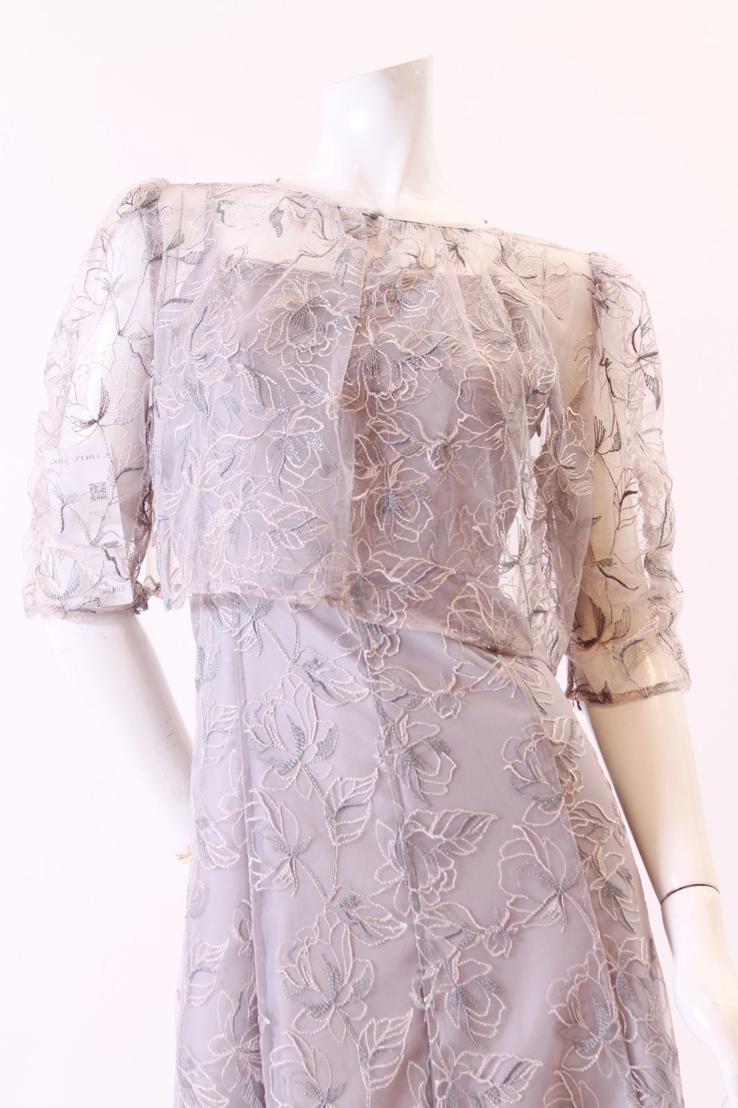 クラリース ロングドレス モーヴ チャコールグレー ベージュ１０号サイズ コンテスト 発表会 パーティ ナイトドレス オーダーメイド対応可