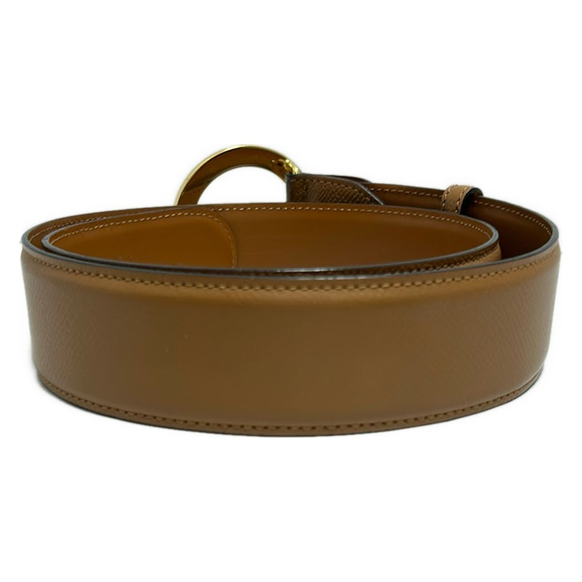 BVLGARI ブルガリ ベルト 105 42 - ブラウン×ゴールド レザー
