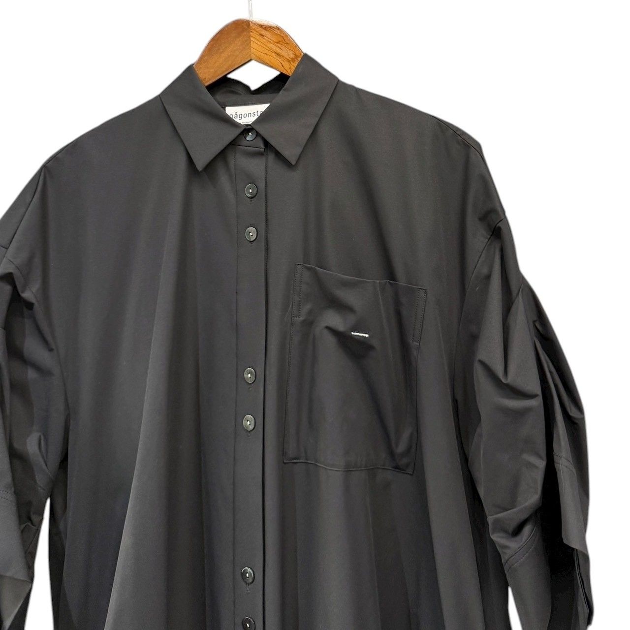 nagonstans tuck drape shirt dress ブラック nagonstans ナゴンスタンス 25AW tuck drape shirt dress タック