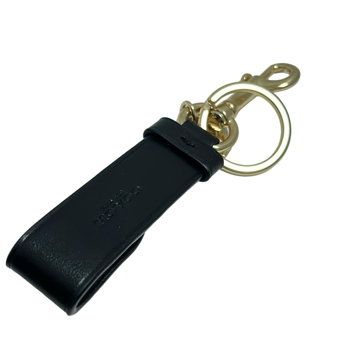 COACH コーチ キーホルダー チャーム - ゴールド×黒 レザー