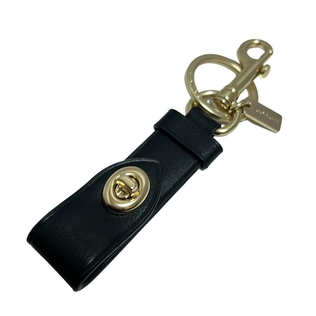 COACH コーチ キーホルダー チャーム - ゴールド×黒 レザー