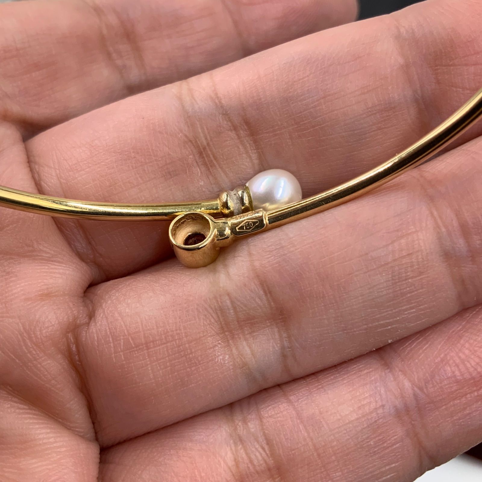 ハワジュ 極厚 ディープカット プルメリア&スクロール SVバングル