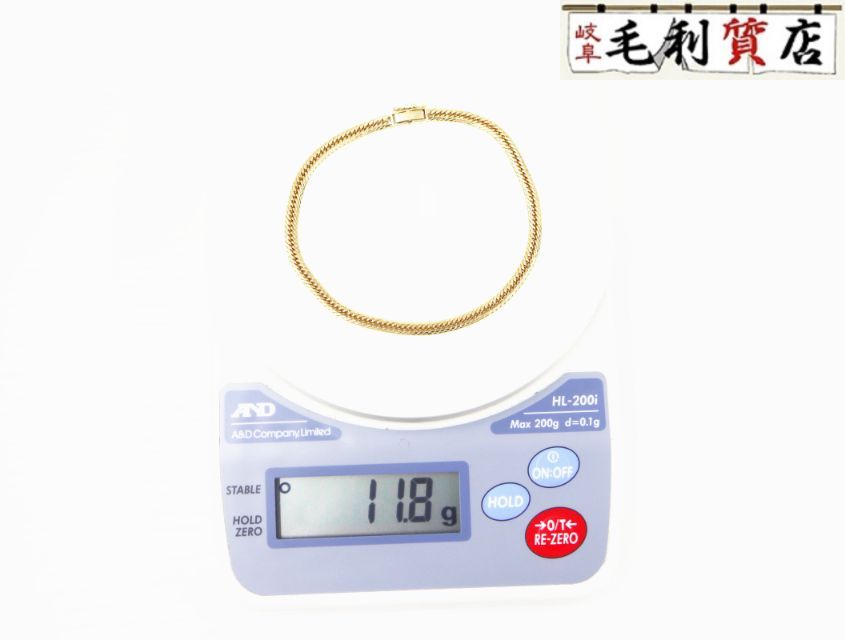 K 18 キヘイ 喜平 アンクレット ミラーカット 11.8ｇ 18金 イエローゴールド 750 YG ジュエリー