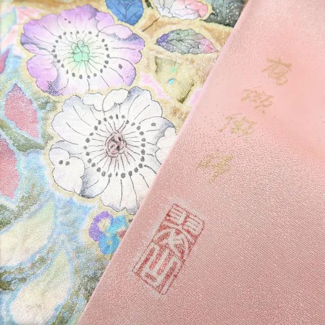 百華❀Y3628◇美品 正絹 翠山工房 桐屋の辻が花 銀通し 絞り 手縫い