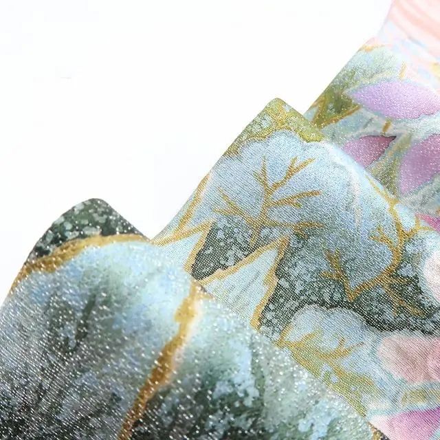 百華❀Y3628◇美品 正絹 翠山工房 桐屋の辻が花 銀通し 絞り 手縫い