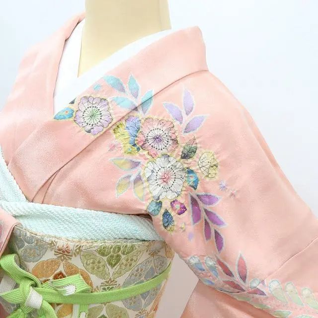 百華❀Y3628◇美品 正絹 翠山工房 桐屋の辻が花 銀通し 絞り 手縫い