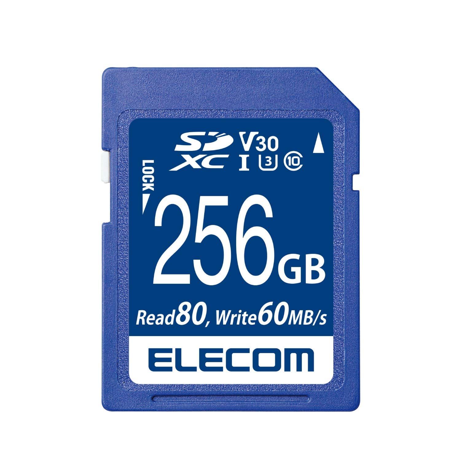 エレコム SDXCカード データ復旧サービス付 ビデオスピードクラス対応 UHS-I U3 80MB s 256GB MF-FS256GU13V3R 256GB