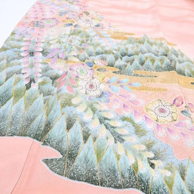 百華❀Y3628◇美品 正絹 翠山工房 桐屋の辻が花 銀通し 絞り 手縫い