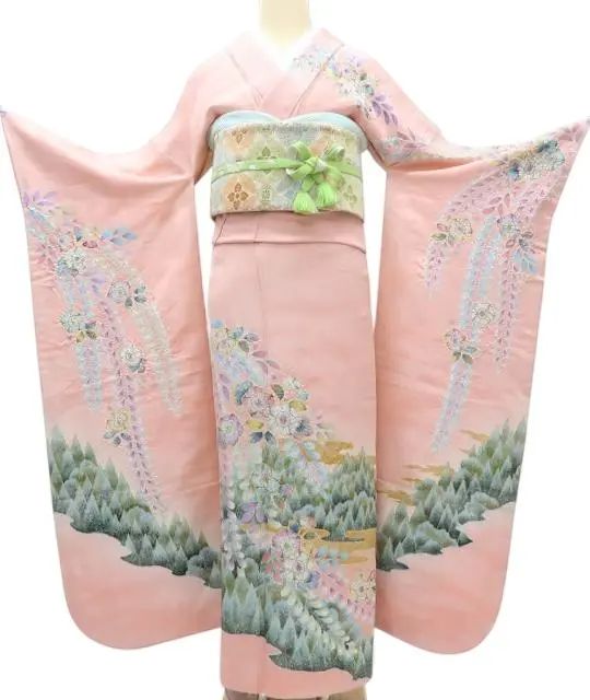 振袖 桐屋 翠山工房 絞り 銀通し 辻が花 身丈173cm 撥水加工済 百華❀Y3628◇美品 正絹 翠山工房 桐屋の辻が花 銀通し 絞り 手縫い