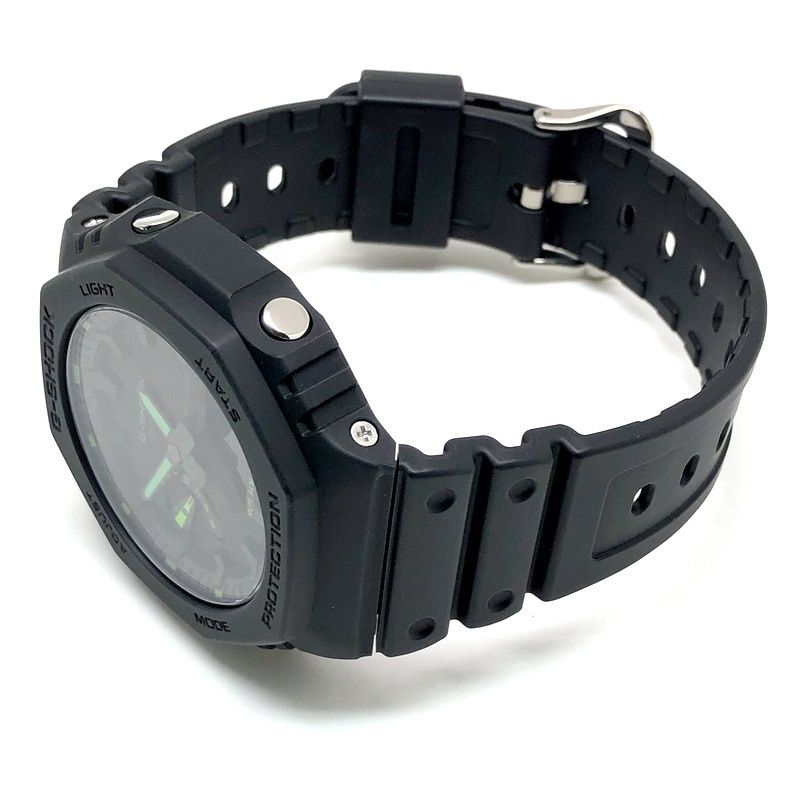 今年も大人気！ G-SHOCK ジーショック GA-2100-1A3 オクタゴン カシオーク ダブルLEDライト ブラック グリーン アナデジ 2月発売