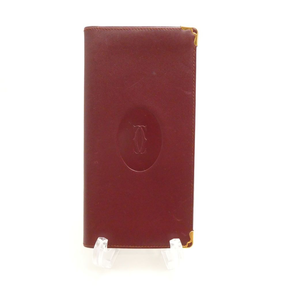 Cartier カルティエ マストライン ボルドー 札入れ レザー 小銭入れ無 長財布 ロングウォレット 小物 AU 3615