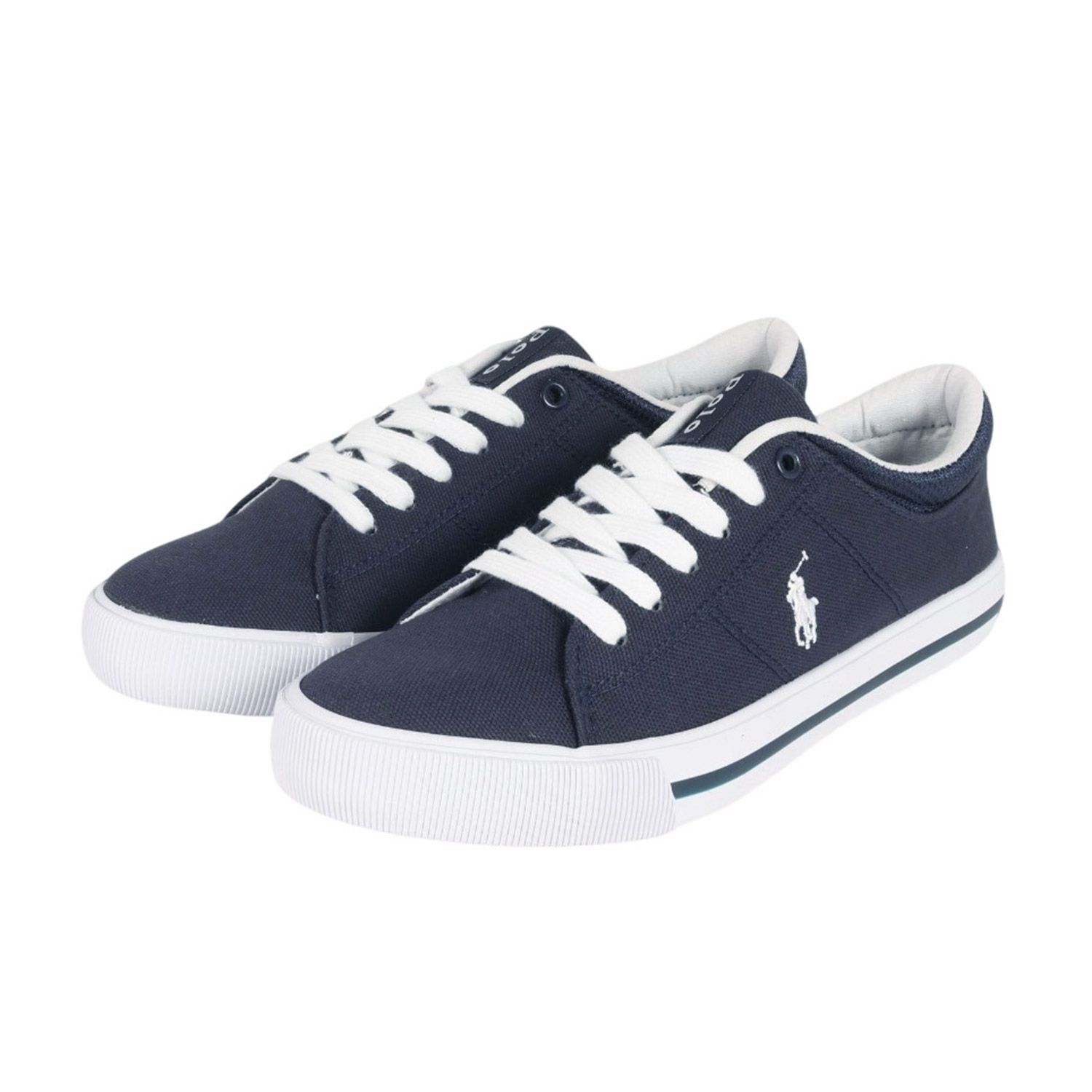 POLO Ralph Lauren ポロ ラルフローレン ネイビー 紺 サイズ 5 24.5 cm 23春夏 エルムウッド キャンバススニーカー ELMWOOD レースアップ ブランドロゴ 刺繍 レディース