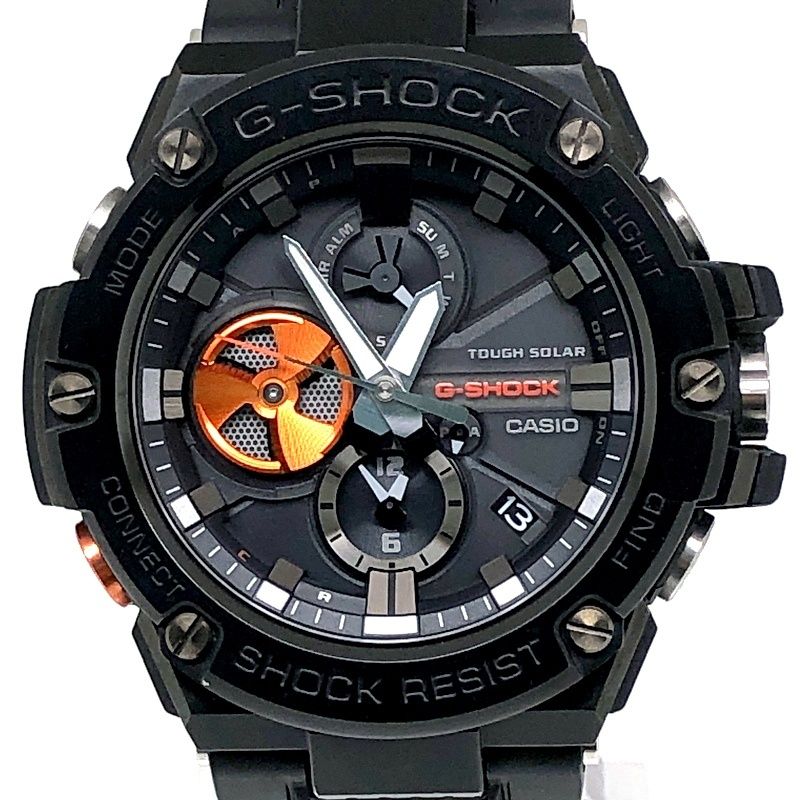 G-SHOCK ジーショック GST-B100B-1A4 G-STEEL タフソーラー Bluetooth ブラック オレンジ クロノグラフ 2020年2月発売