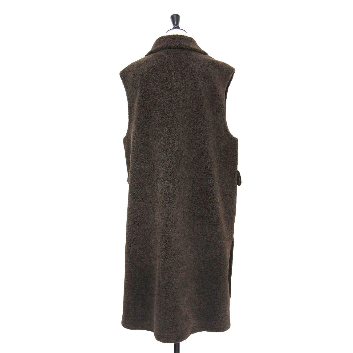 FENNEL フェンネル ベスト ダークブラウン サイズ 9号 23秋冬 ロングボアベスト ジレ ロング丈 ビック スリット トップス レイヤード スタイル レディース