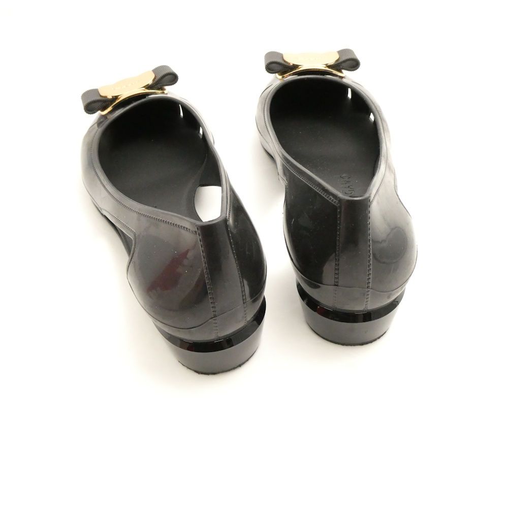  Salvatore Ferragamo フェラガモ VARA JELLY パンプス 7 C 24 cm相当 ラバー ヴァラリボン リボン付きフラットシューズ レディース AU 3679 ハイヒール パンプス パンプス