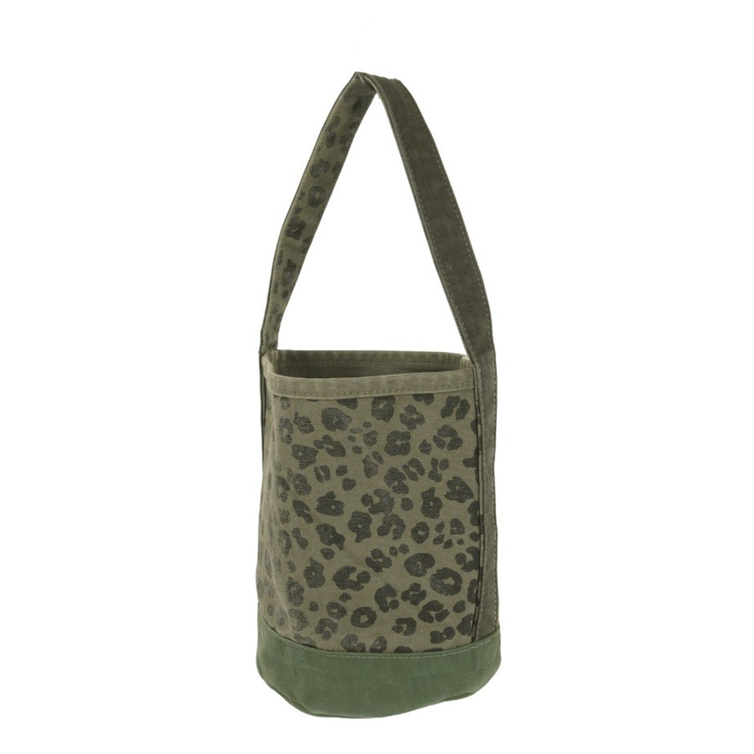 Hug O War ハグオーワー バッグ ブラウン系 カーキ レオパード ワンハンドル バケットバッグ ハンドバッグ トート 片掛け キャンバス ブランド カバン レディース