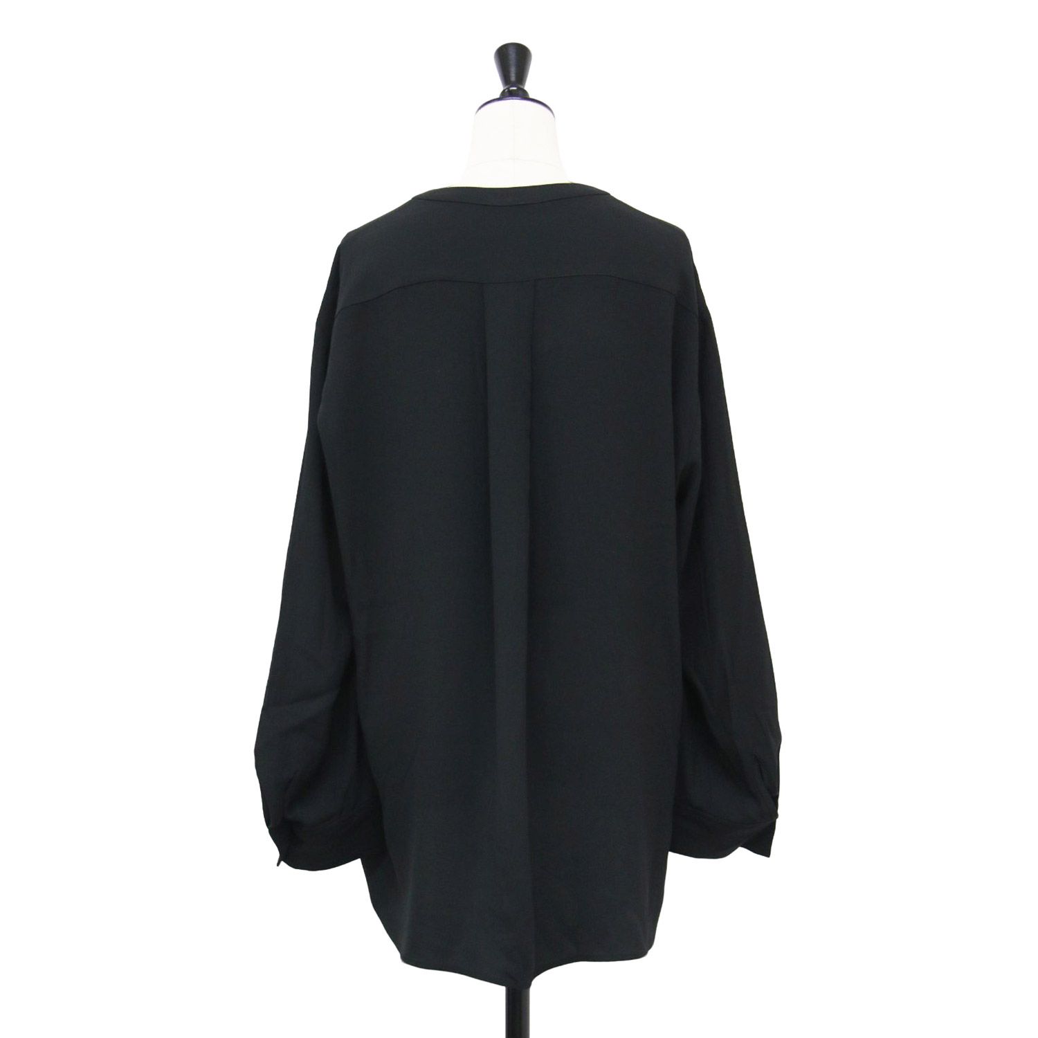 theory luxe セオリーリュクス ブラウス ブラック 黒 サイズ 38 M バンド ブラウス シャツ 胸ポケット スリット トップス 長袖 レディース