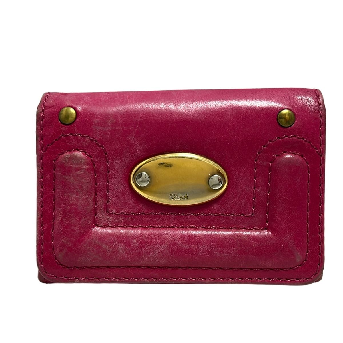 Chloe クロエ カードケース ベイ レッド レザー