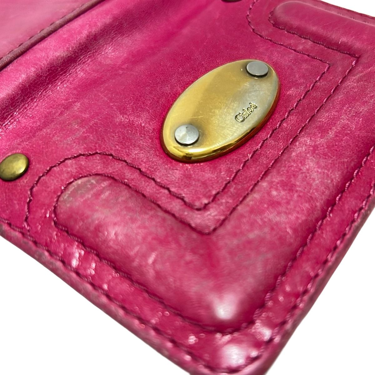  Chloe クロエ カードケース ベイ レッド レザー カードケース 小物