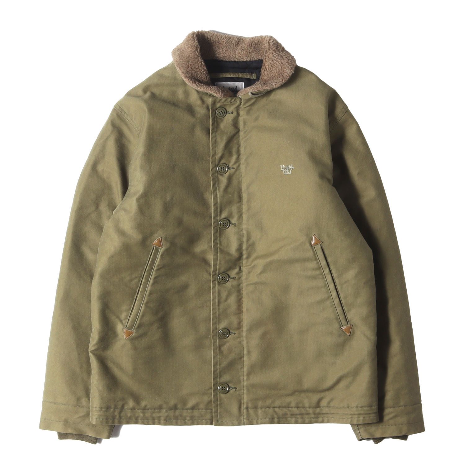 A BATHING APE ア ベイシング エイプ ジャケット オリーブ サイズ XL URSUS BAPE ステンシルプリント N-1 デッキジャケット アウター ブルゾン 上着 メンズ