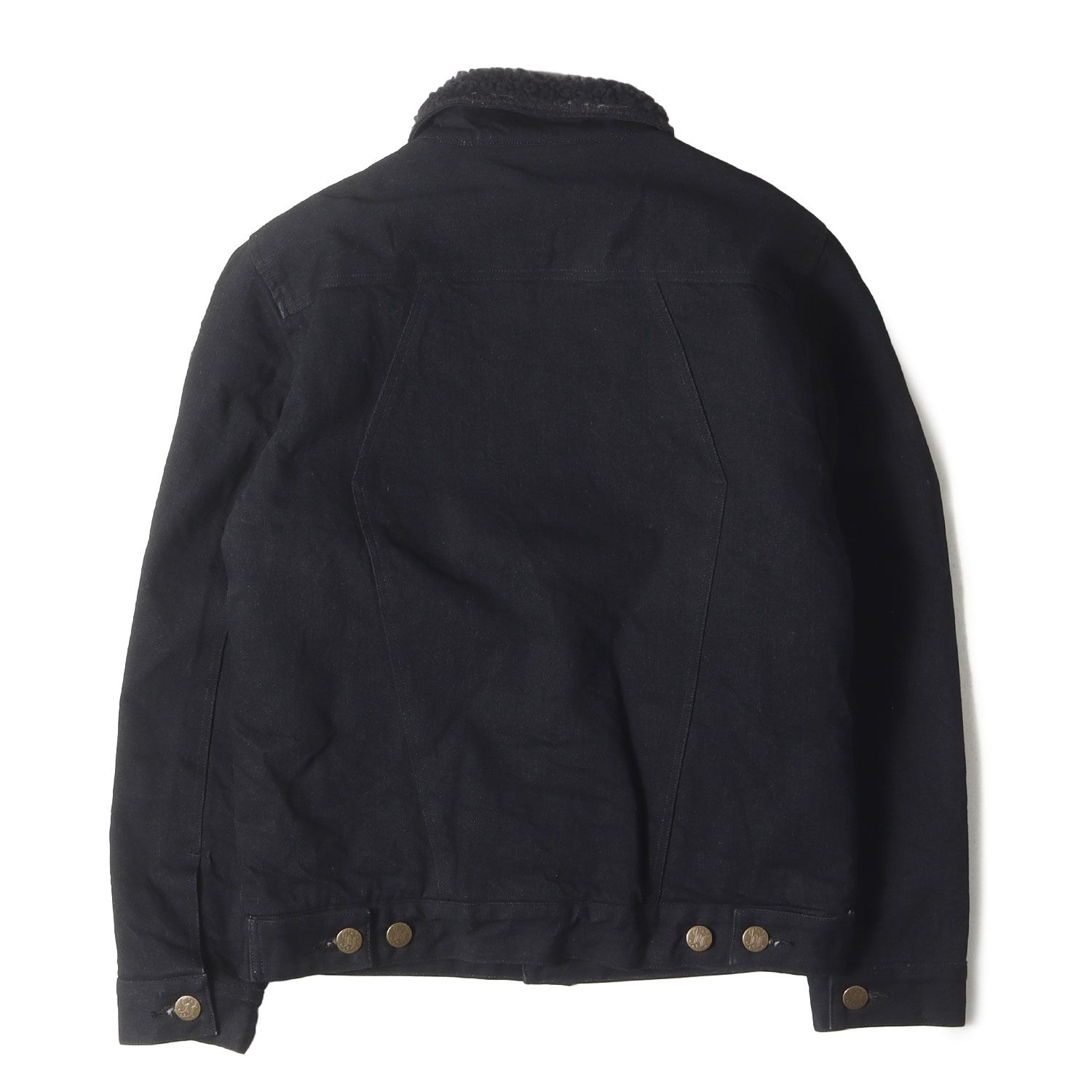 SOFTMACHINE ソフトマシーン ジャケット ブラック 黒 サイズ S パッチ付き 3rdタイプ デニム ボアジャケット アウター ブルゾン 上着 メンズ