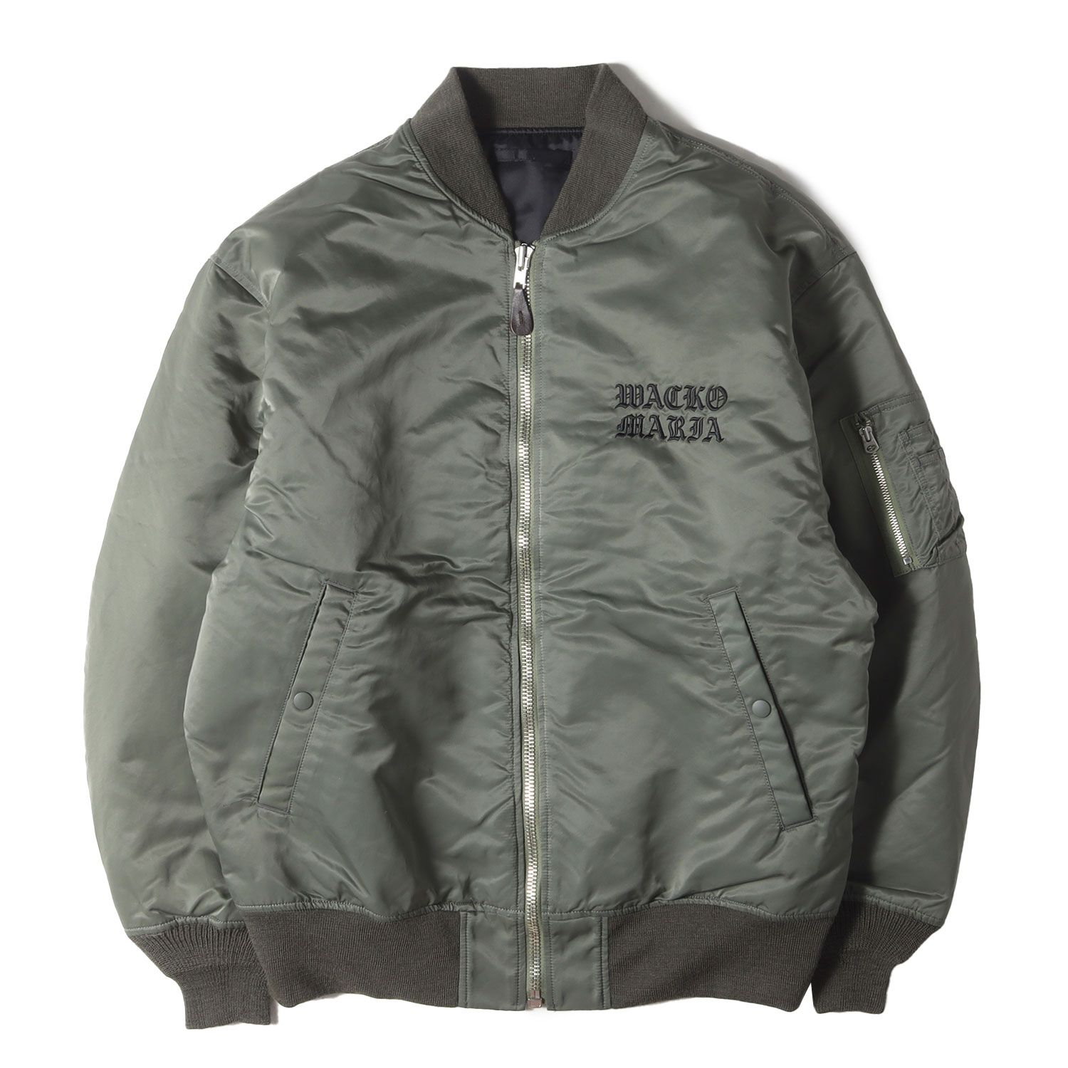 WACKO MARIA ワコマリア ジャケット カーキ サイズ XL 23AW ブランドロゴ刺繍 MA-1 フライト ジャケット MA-1 FLIGHT JACKET アウター ブルゾン 上着 メンズ