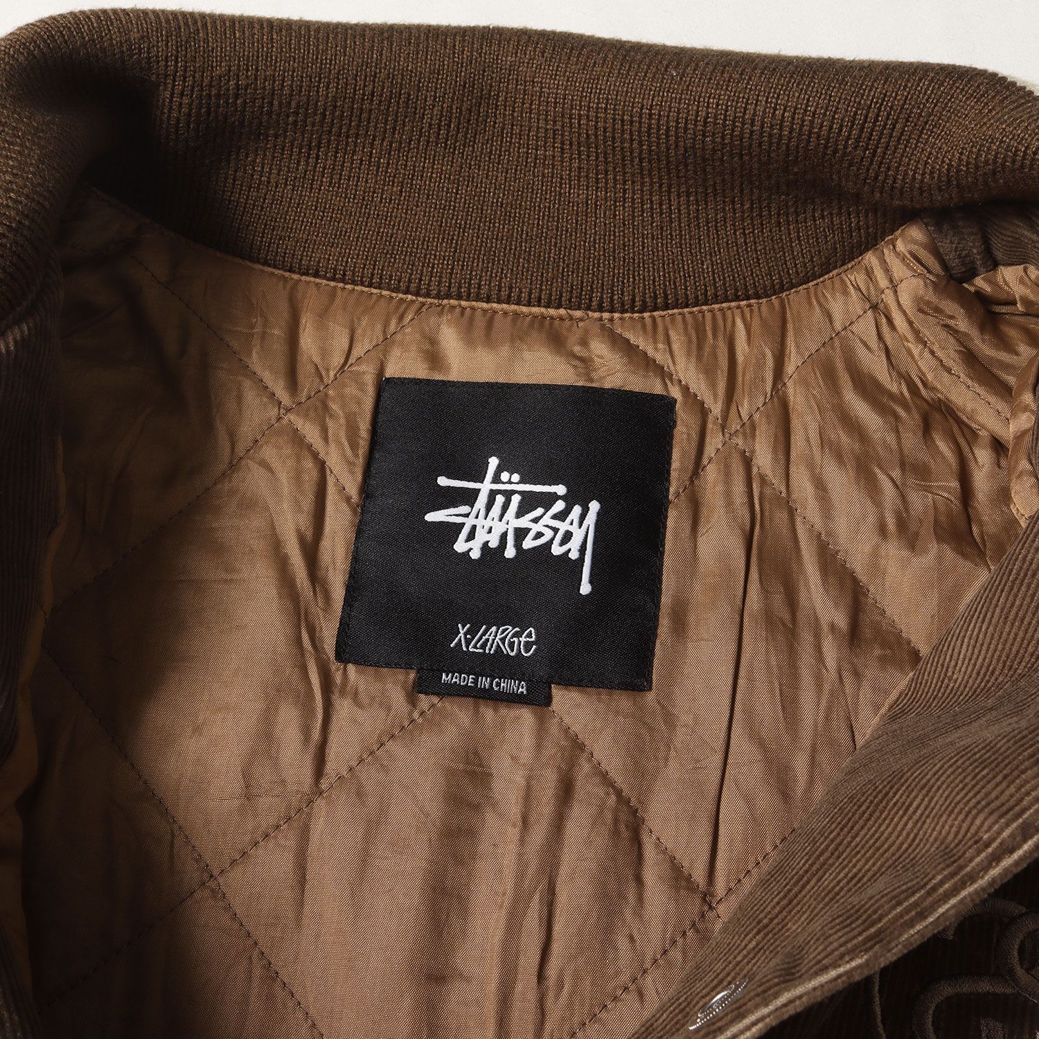 00s old stussy コーデュロイスタジャン SSリンク 刺繍ロゴ L STUSSY ステューシー スタジャン ブラウン サイズ:XL | 00ss SSリンク