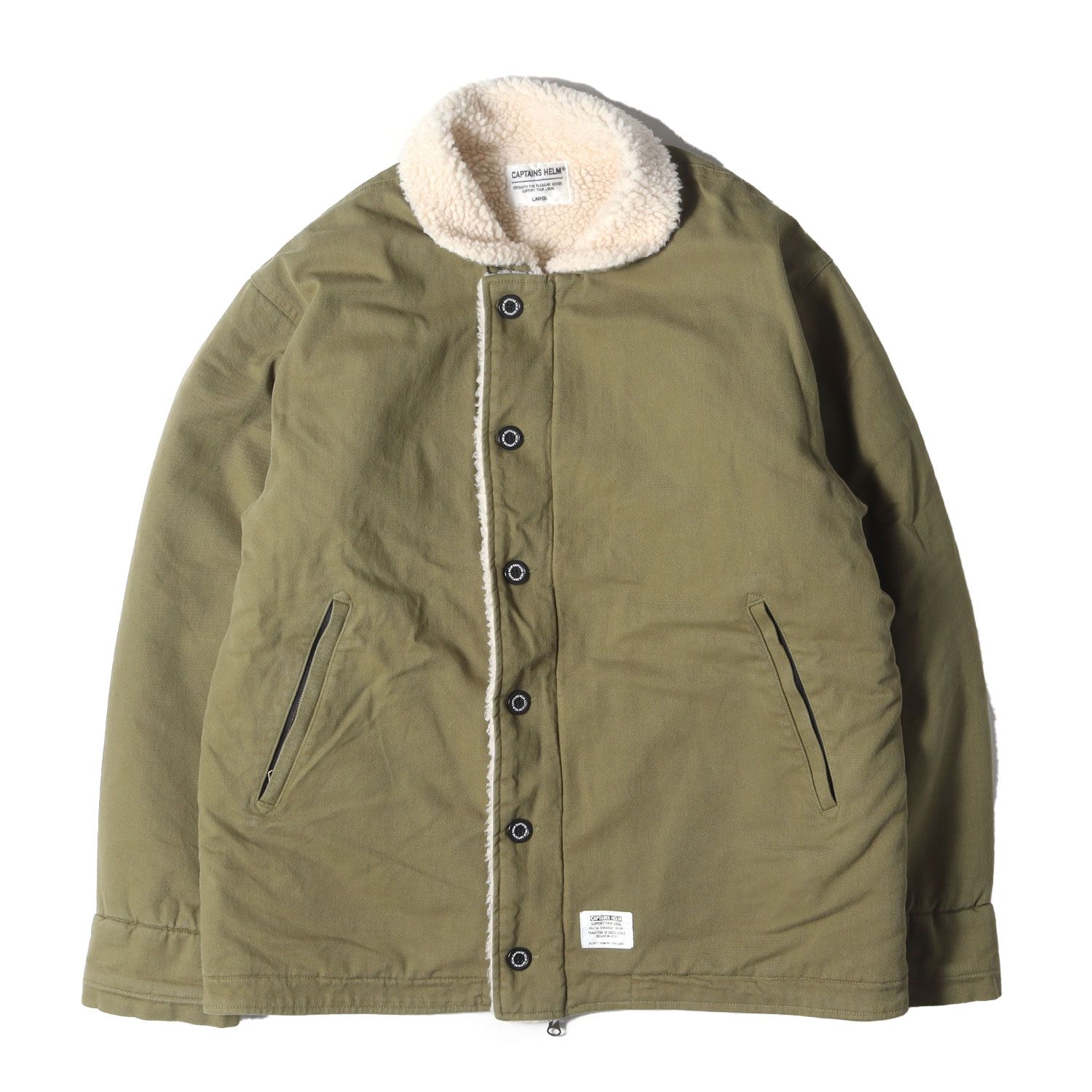Captains Helm キャプテンズヘルム ジャケット オリーブ サイズ L 23AW ロゴプリント N-1 デッキジャケット GOOD OLD N-1 JKT アウター ブルゾン 上着 メンズ