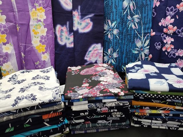 浴衣 まとめて 45点 蝶 花柄 朝顔 綿絽 金彩 など 着用 多数 あり ppp 3075