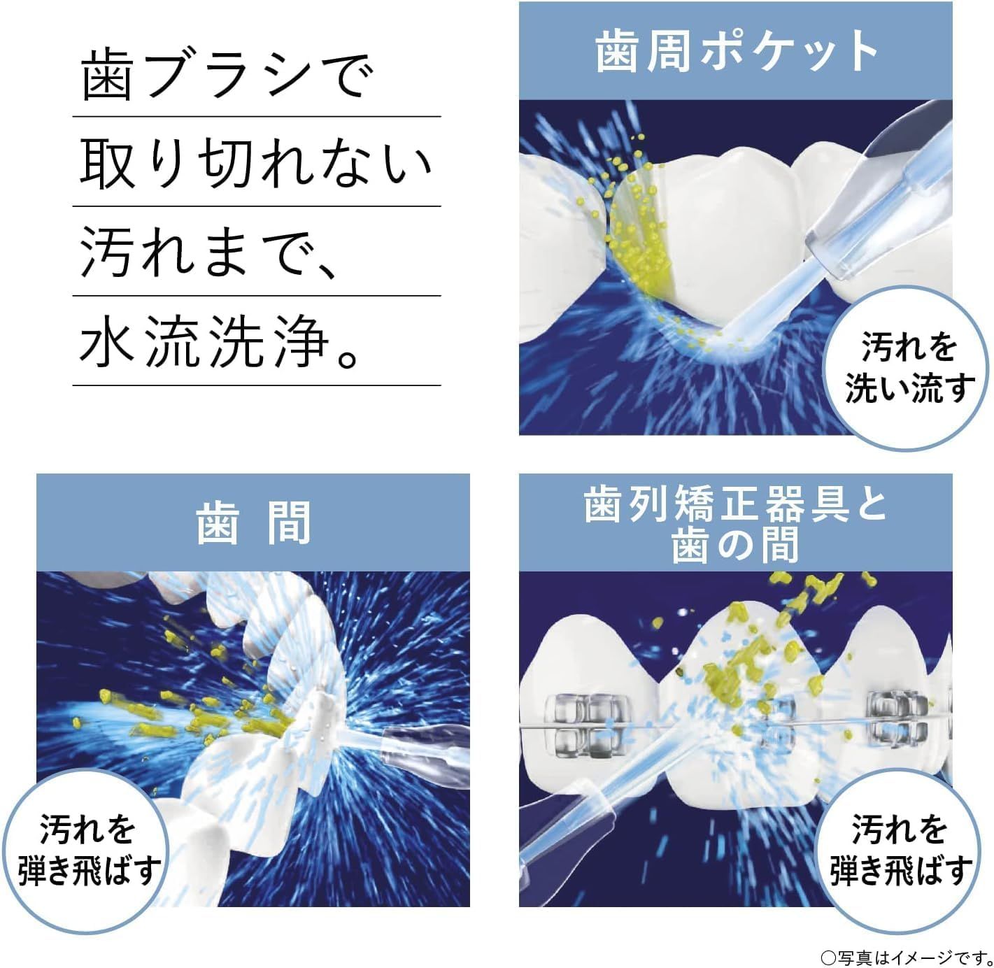  パナソニック 口腔洗浄器 ジェットウォッシャー ドルツ 超音波水流 防水 コードレス 白 EW-DJ 55-W - その他 ボディ フェイスケア